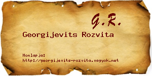 Georgijevits Rozvita névjegykártya